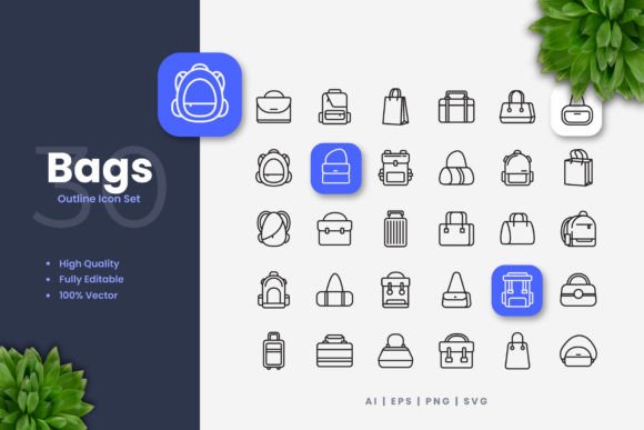 Bags Icons: A Simple Graphic Design Asset for Local Business Branding