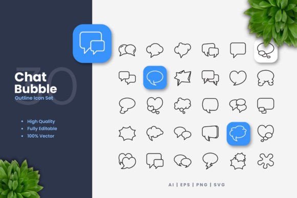 Chat Bubble Icons: A Modern Graphic Design Asset for Content Creators