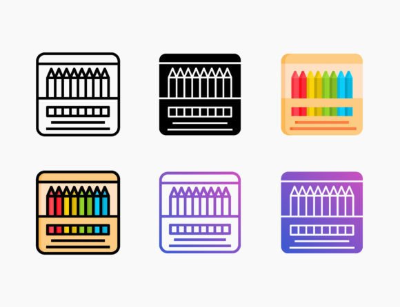 Color Pencils Icon: A Versatile Graphic Design Asset for Creative Projects
