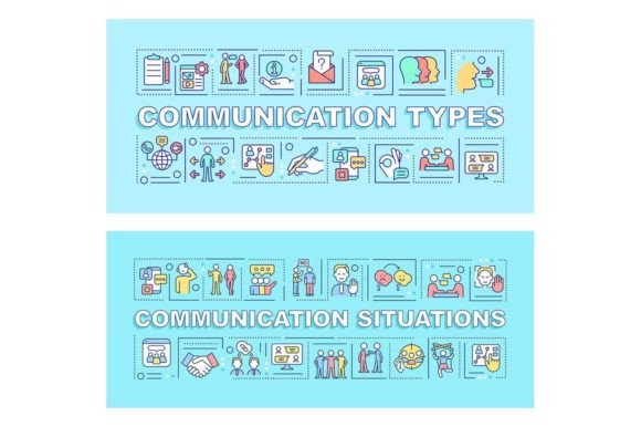 Communication Types Word Concepts Banner: Graphics for Creative Publishing