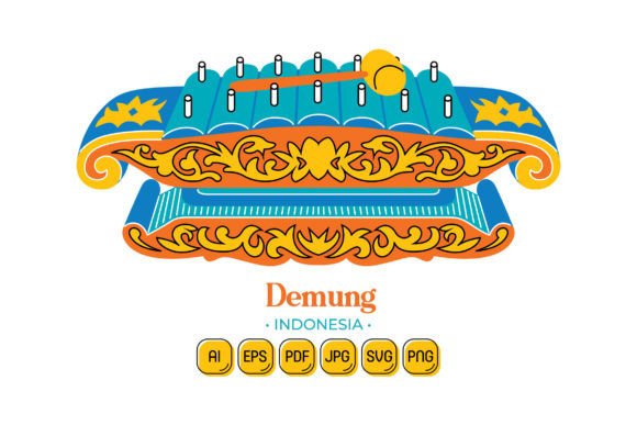 Demung Gamelan in Flat Design Style