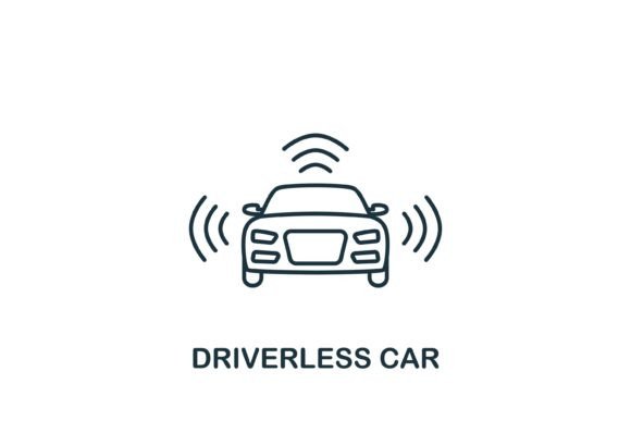 Driverless Car Icon: A Modern Graphic Design Asset for Marketing and Branding