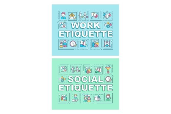 Etiquette Word Concepts Banner Set: Graphics for Elegant Crafting