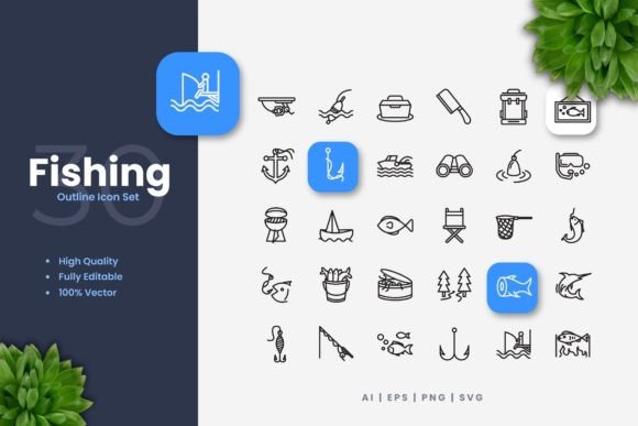 Fishing Icons: Graphics and Icons for Real Publishing