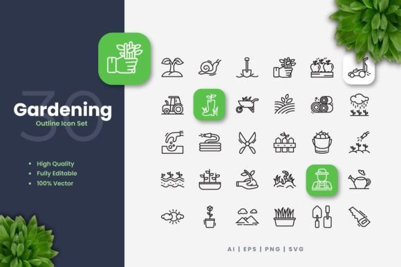 Gardening Icons Graphics