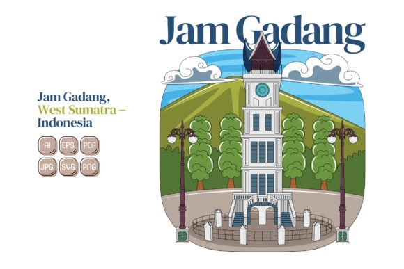 Jam Gadang Vector Illustration: A Versatile Graphic Design Asset for Creative Marketers