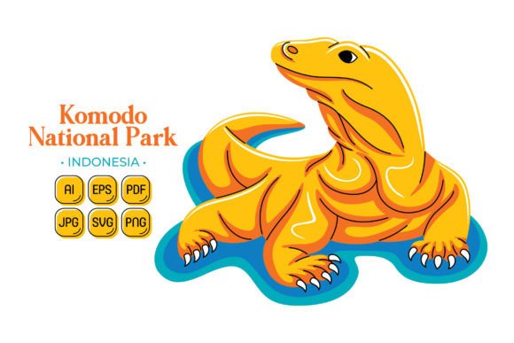 Komodo National Park Vector Illustration: A Versatile Graphic Design Asset