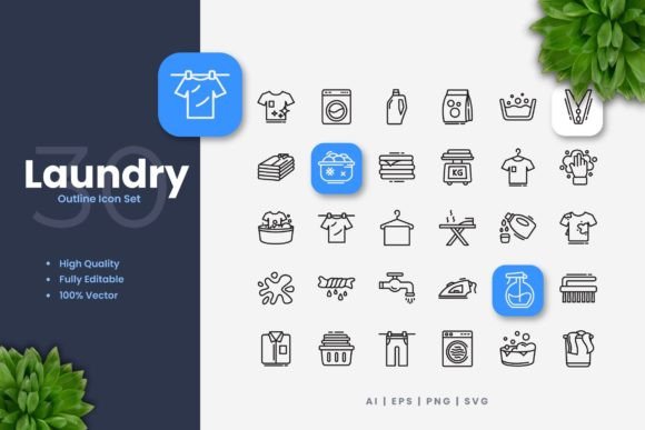 Laundry Icons: Graphics and Icons for Clean Design