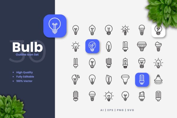 Light Bulb Icons: A Simple Graphic Design Asset for Digital Sellers