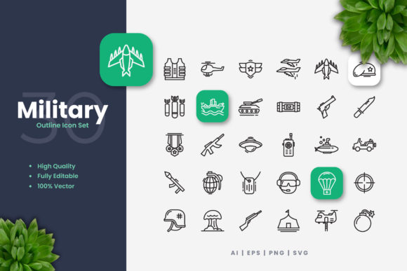 Military Icons for Graphic Design