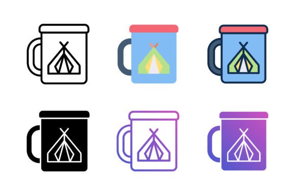 Mug Camping Icon: A Graphic Design Asset That Elevates Blog and Website Visuals