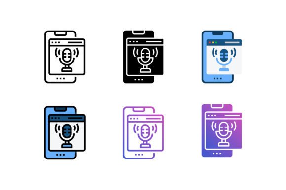 Podcast Application Icon: A Modern Graphic Design Asset for Content Creators