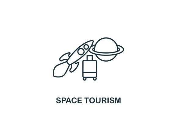 Space Tourism Icon: A Modern Graphic Design Asset for Crafters