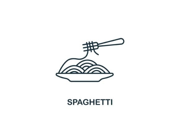 Spaghetti Icon: A Versatile Graphic Design Asset for Digital Sellers