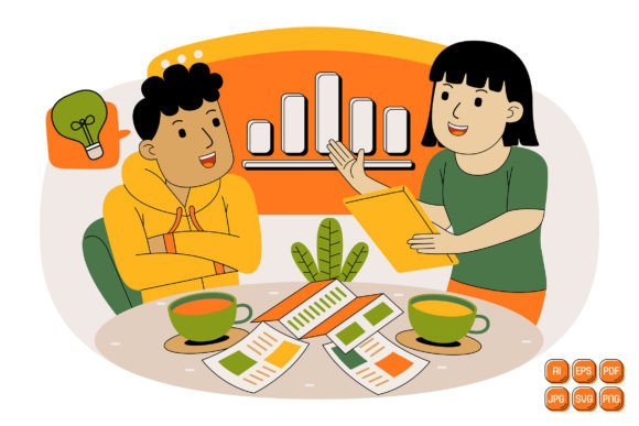 Teamwork Vector Illustration 03: A Versatile Graphic Design Asset for Digital Sellers