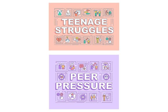 Teenage Struggles Word Concepts Banners: A Graphic Template Review for Digital Sellers