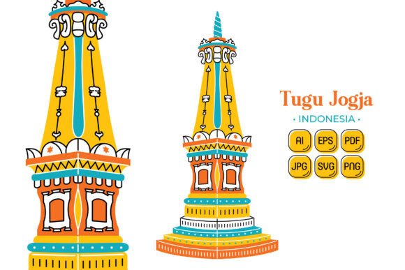 Tugu Jogja in Flat Design Style