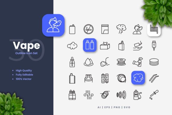 Vape Icons: A Simple and Clean Graphic Design Asset for Creative Sellers