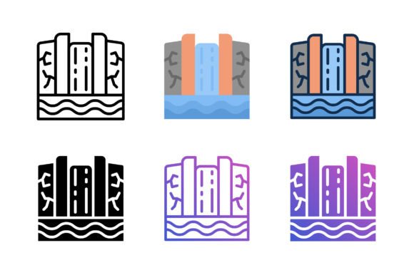 Waterfall Icon: A Practical Graphic Design Asset for Digital Sellers