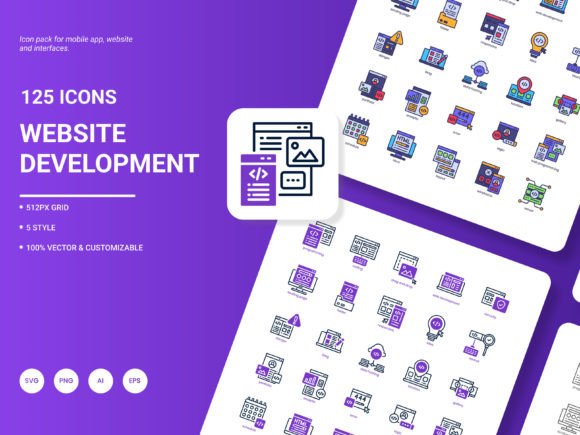 Website Development Icon Pack: A Practical Graphic Design Asset for Digital Sellers