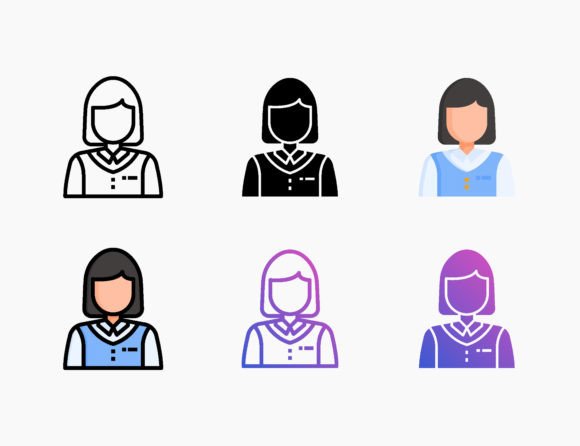Women Student Icon: A Versatile Graphic Design Asset for Local Business Branding